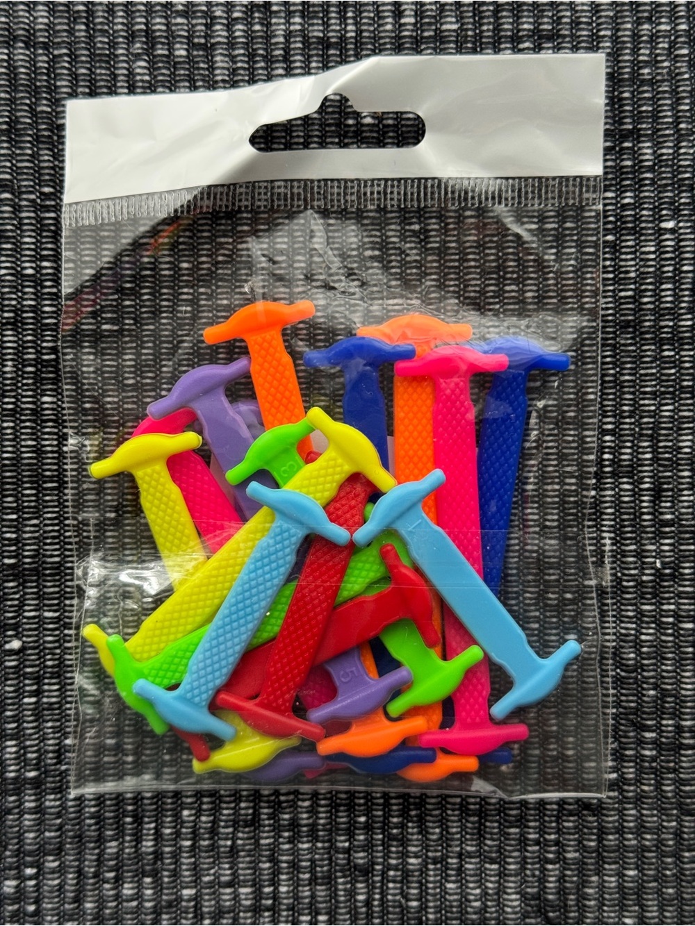16pc No Tie Silicone Shoelace Clips Multicolour Stretch Fasteners